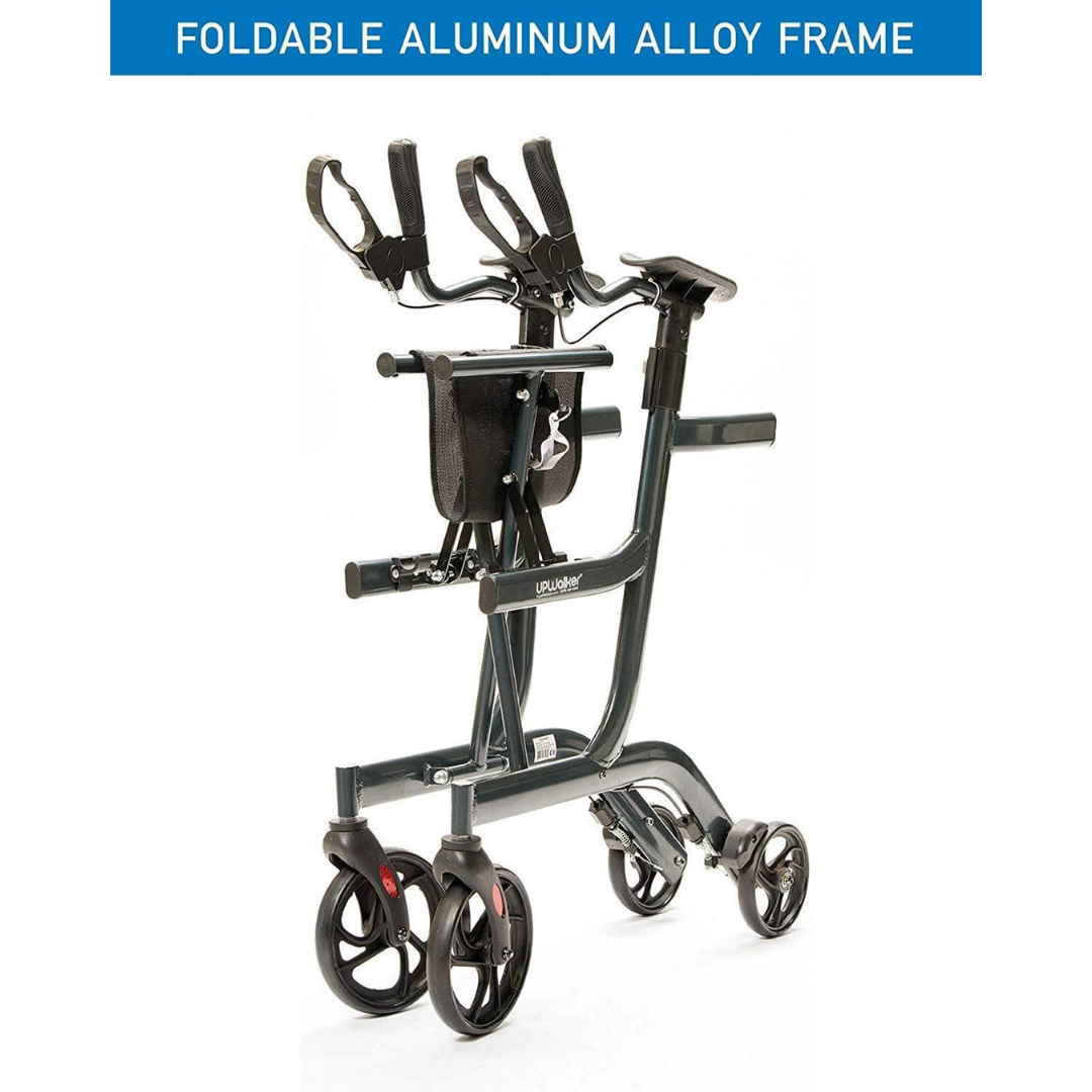 LifeWalker UpWalker Lite Folding Rolling Upright Walker - Weighs Only 15.5 lbs - primehubstore.shop Rollators