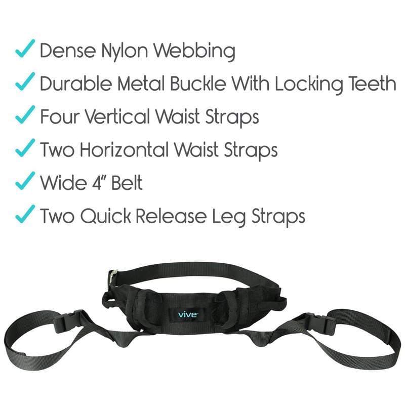 Vive Health Padded Patient Transfer Gait Belt with Leg Straps - primehubstore.shop Gair Belts