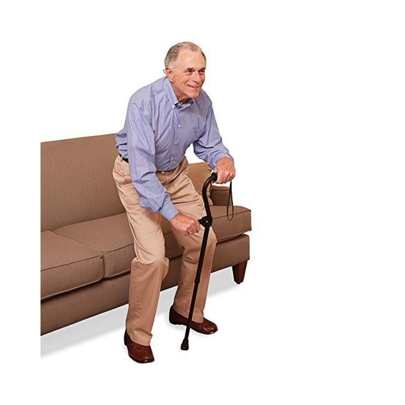 Carex Stand Assist Uplift Walking Cane with Secondary Flip Down Handle - primehubstore.shop Canes