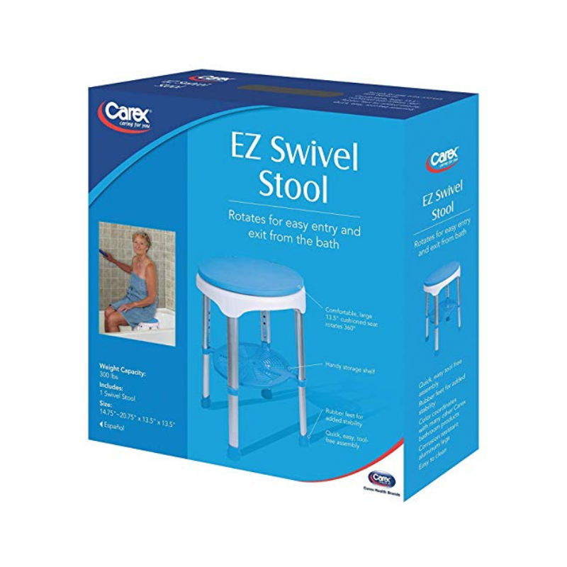 Carex EZ Swivel Shower Stool - Rotates 360 Degrees - primehubstore.shop Bath Benches & Seats