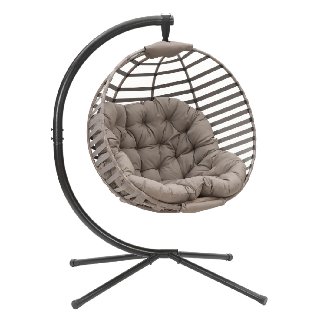 FlowerHouse Ball Hanging Indoor/Outdoor Chair W/Stand - Sand - primehubstore.shop Hanging Chairs