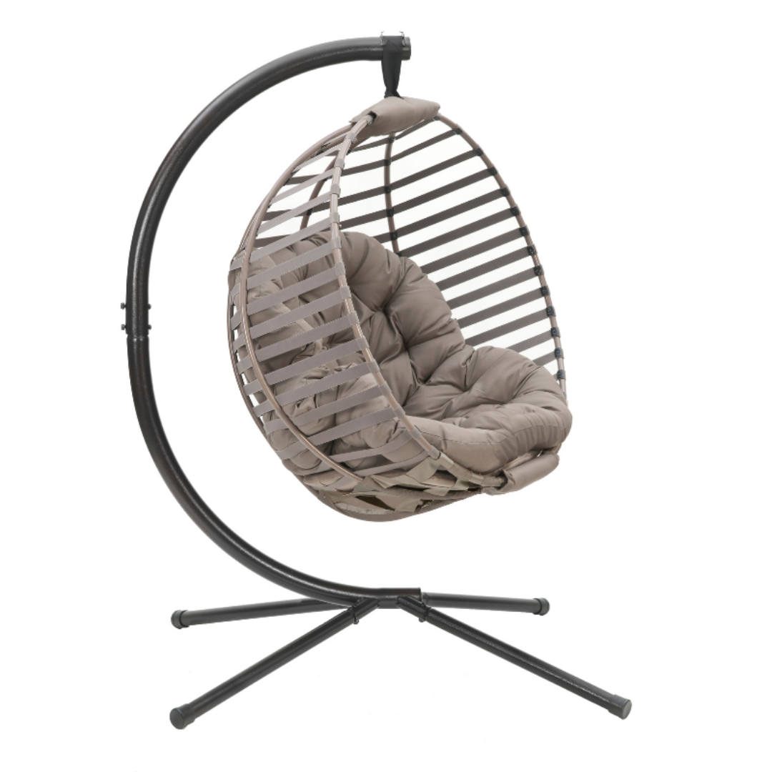 FlowerHouse Ball Hanging Indoor/Outdoor Chair W/Stand - Sand - primehubstore.shop Hanging Chairs