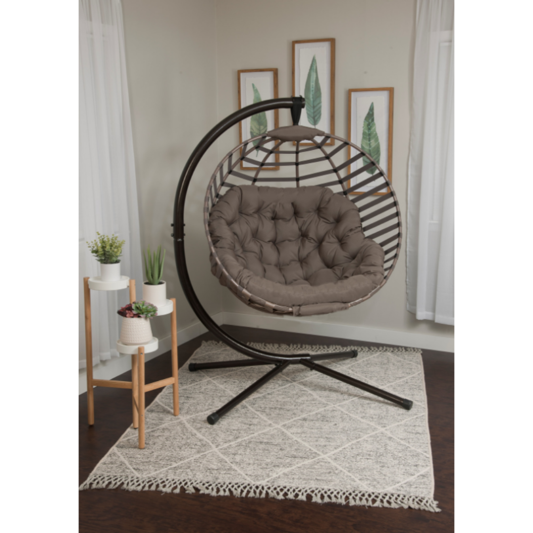 FlowerHouse Ball Hanging Indoor/Outdoor Chair W/Stand - Sand - primehubstore.shop Hanging Chairs