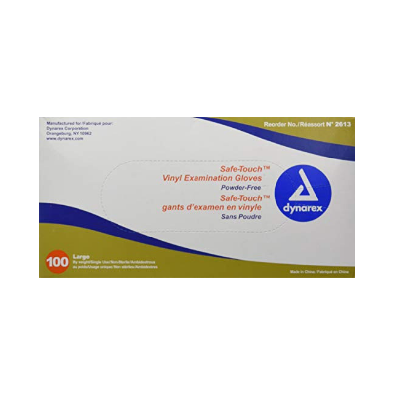 Dynarex Safe-Touch Vinyl Stretch Exam Gloves - Powder Free - Clear - primehubstore.shop Exam Gloves