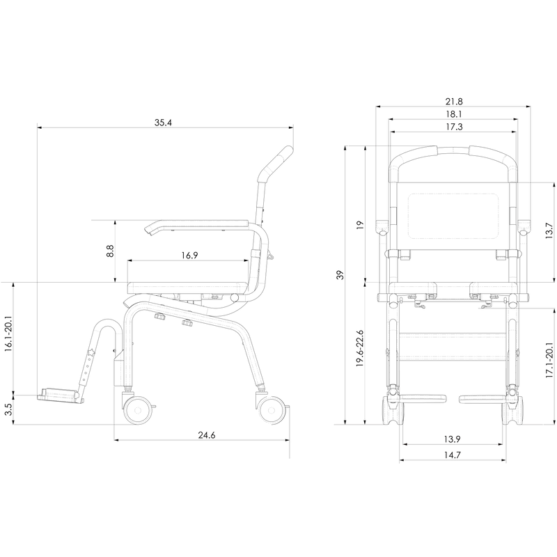 ShowerBuddy Roll-In Buddy Lite Transport Shower Chair with Commode Opening - primehubstore.shop Shower Chairs