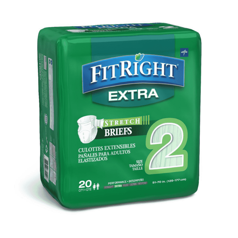 FitRight Extra-Stretch Adult Briefs - Case of 80 - primehubstore.shop Incontinence
