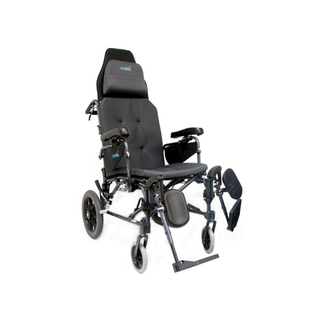 Karman Healthcare Ergonomic V-Seat Reclining Wheelchair, Diamond Black - primehubstore.shop Wheelchairs