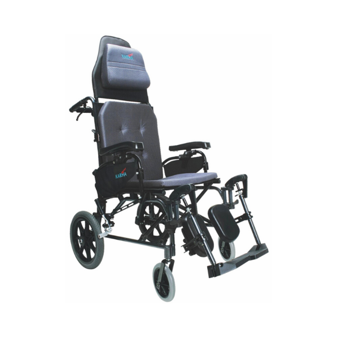 Karman Healthcare Ergonomic V-Seat Reclining Wheelchair, Diamond Black - primehubstore.shop Wheelchairs