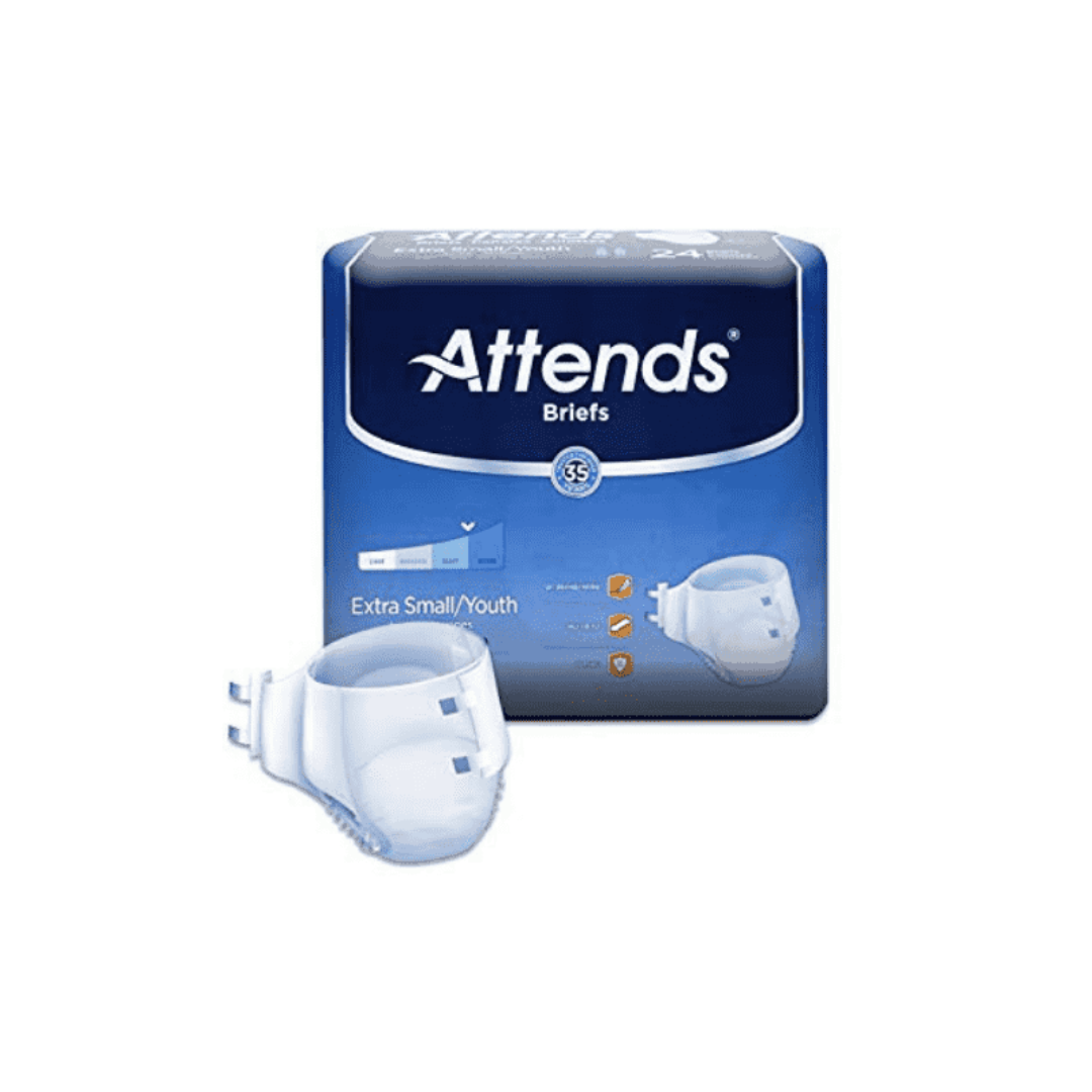 Attends Heavy Absorbency Unisex Extra Small Briefs - Case of 96 - primehubstore.shop Incontinence