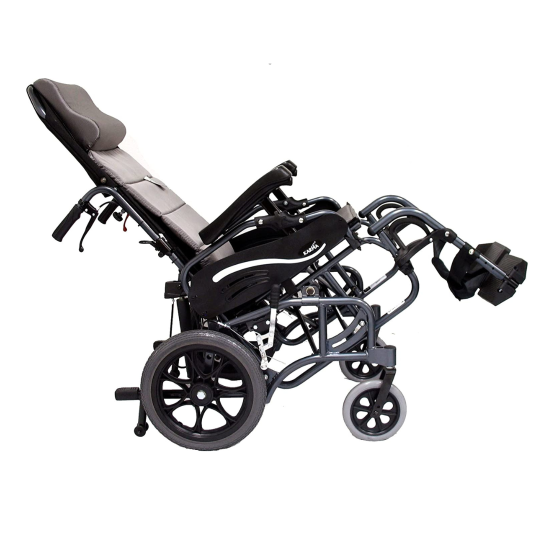 Karman Lightweight Tilt-in-Space VIP-515 Reclining Transport Wheelchair - primehubstore.shop Transport Chairs