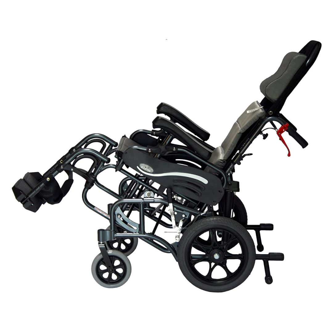 Karman Lightweight Tilt-in-Space VIP-515 Reclining Transport Wheelchair - primehubstore.shop Transport Chairs