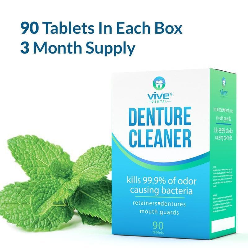 Vive Health Denture Cleaning Tablets - Kills 99.9% of All Bacteria - 3 Month Supply - primehubstore.shop Denture Cleaning