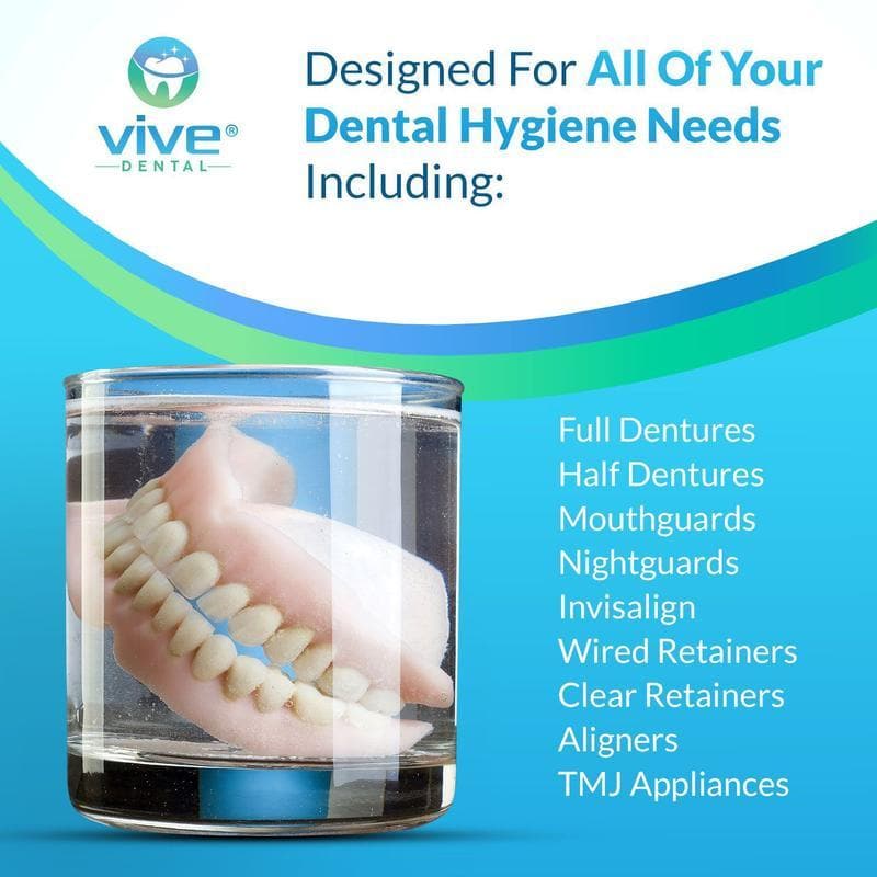 Vive Health Denture Cleaning Tablets - Kills 99.9% of All Bacteria - 3 Month Supply - primehubstore.shop Denture Cleaning