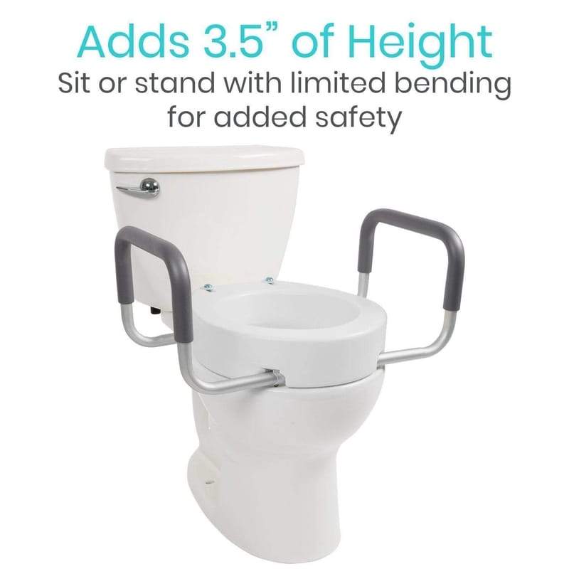 Vive Health Toilet Seat Riser with Arms - 3.5 Inch Riser - primehubstore.shop Toilet Seat Risers