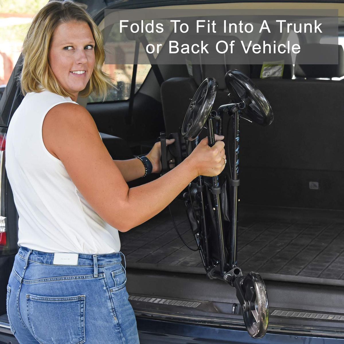 Carex Folding Trio Rolling Walker 3-Wheeled Rollator - primehubstore.shop Rollators