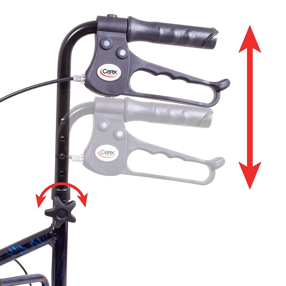 Carex Folding Trio Rolling Walker 3-Wheeled Rollator - primehubstore.shop Rollators