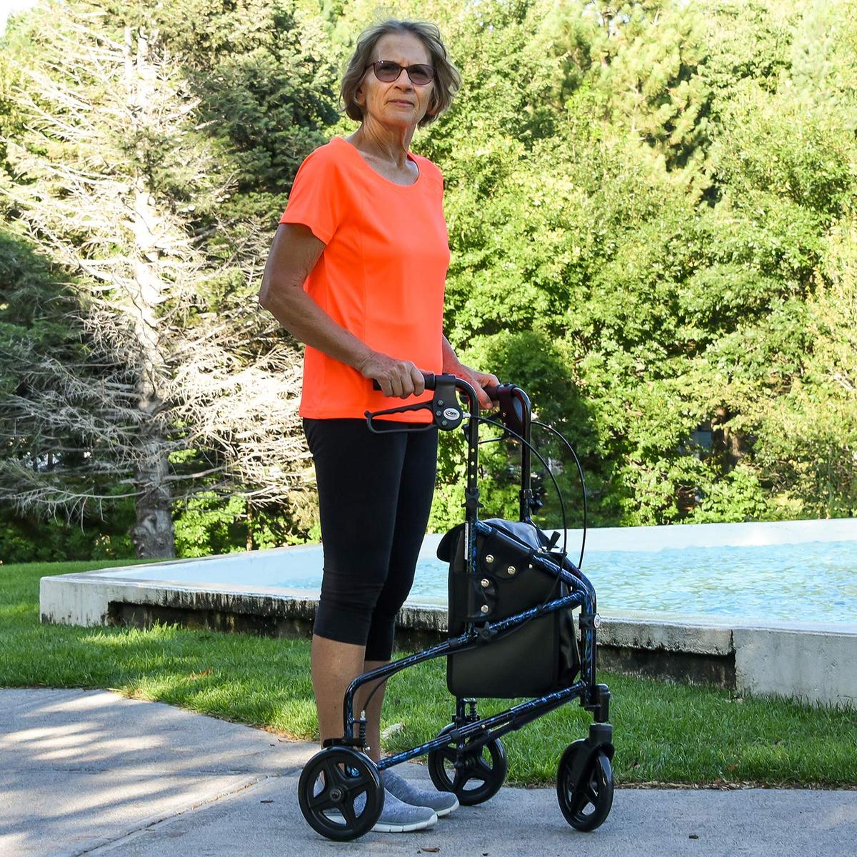 Carex Folding Trio Rolling Walker 3-Wheeled Rollator - primehubstore.shop Rollators
