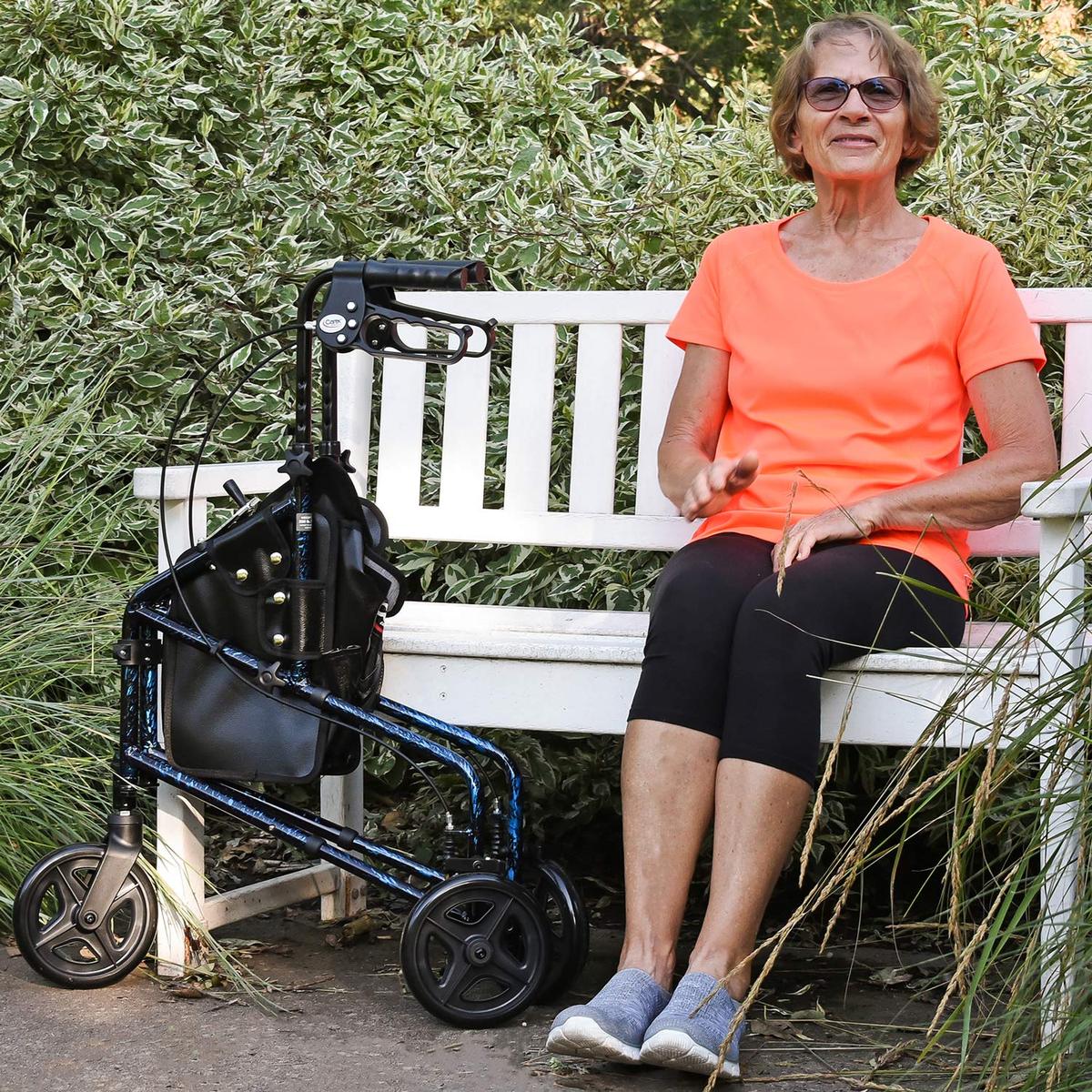 Carex Folding Trio Rolling Walker 3-Wheeled Rollator - primehubstore.shop Rollators