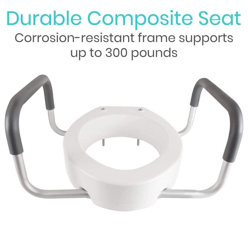 Vive Health Toilet Seat Riser with Arms - 3.5 Inch Riser - primehubstore.shop Toilet Seat Risers