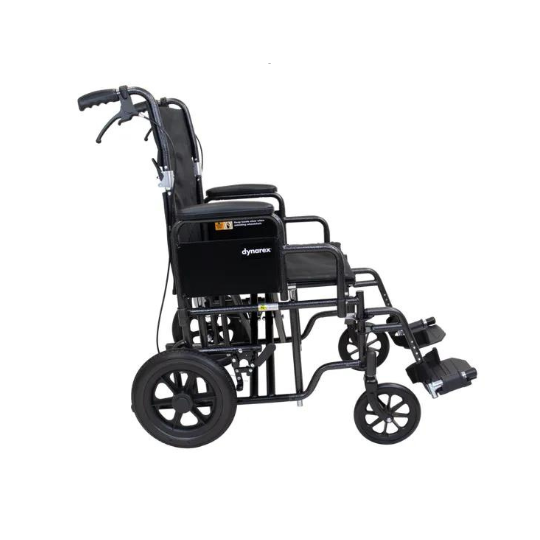 Dynarex DynaRide Folding Bariatric Transport Plus Wheelchair - 22” x 18” Seat - primehubstore.shop Transport Chairs