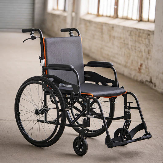 Feather Chair Lightweight PH403970 Manual Folding Wheelchair - Only 19 Lbs - primehubstore.shop Wheelchairs