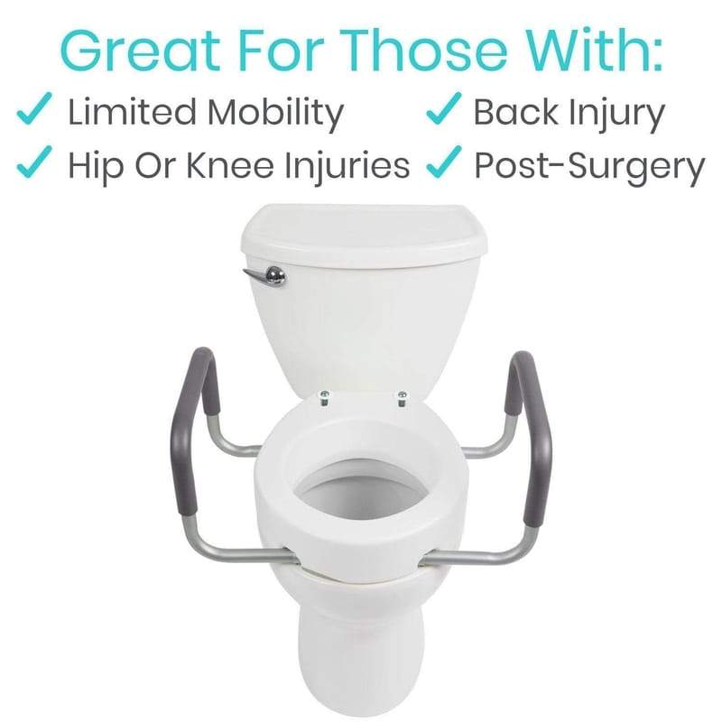 Vive Health Toilet Seat Riser with Arms - 3.5 Inch Riser - primehubstore.shop Toilet Seat Risers