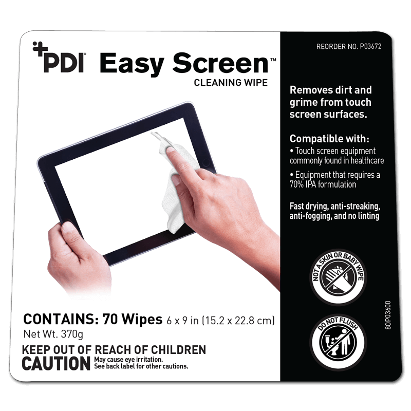 PDI Easy Screen Touchscreen Cleaning Wipes - Large 6" x 9" - primehubstore.shop Screen Cleaners