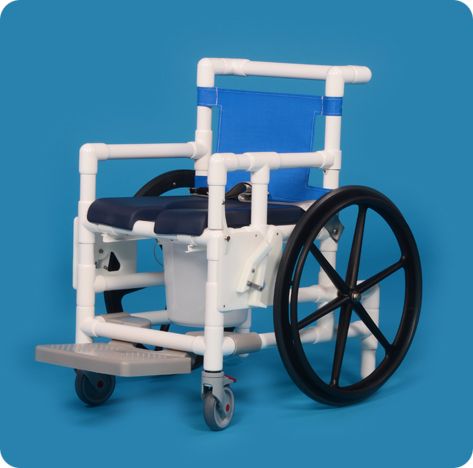 IPU Shower Access Transport Wheelchair Commode with Anti-Tip Design & Footrest - primehubstore.shop PVC Shower Chairs