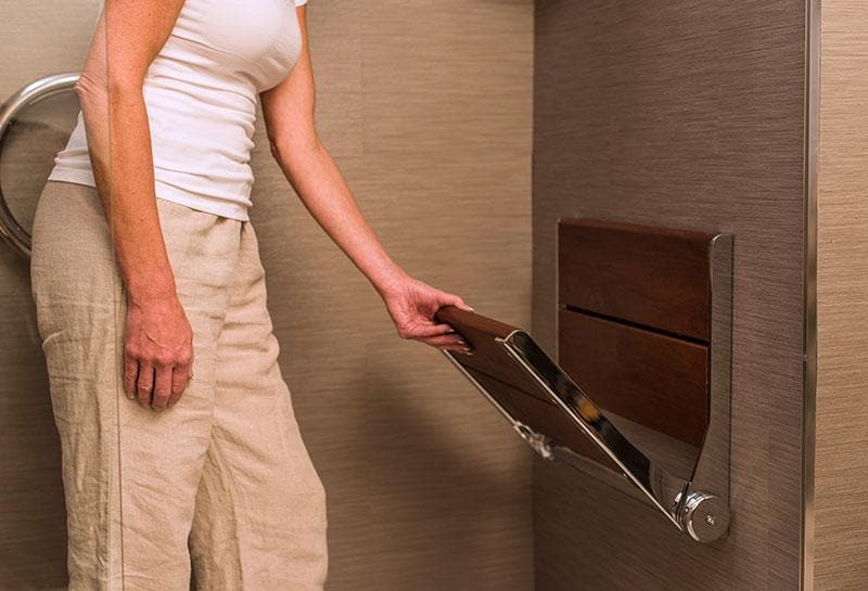 Invisia SerenaSeat Wall Mounted Folding Shower Bamboo Seats - 500 lb Weight Cap - primehubstore.shop Bath Seats