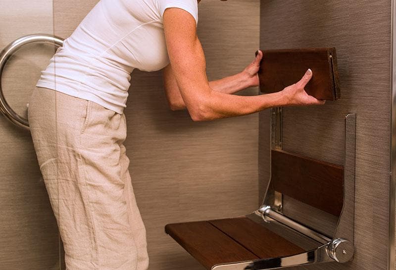 Invisia SerenaSeat Wall Mounted Folding Shower Bamboo Seats - 500 lb Weight Cap - primehubstore.shop Bath Seats