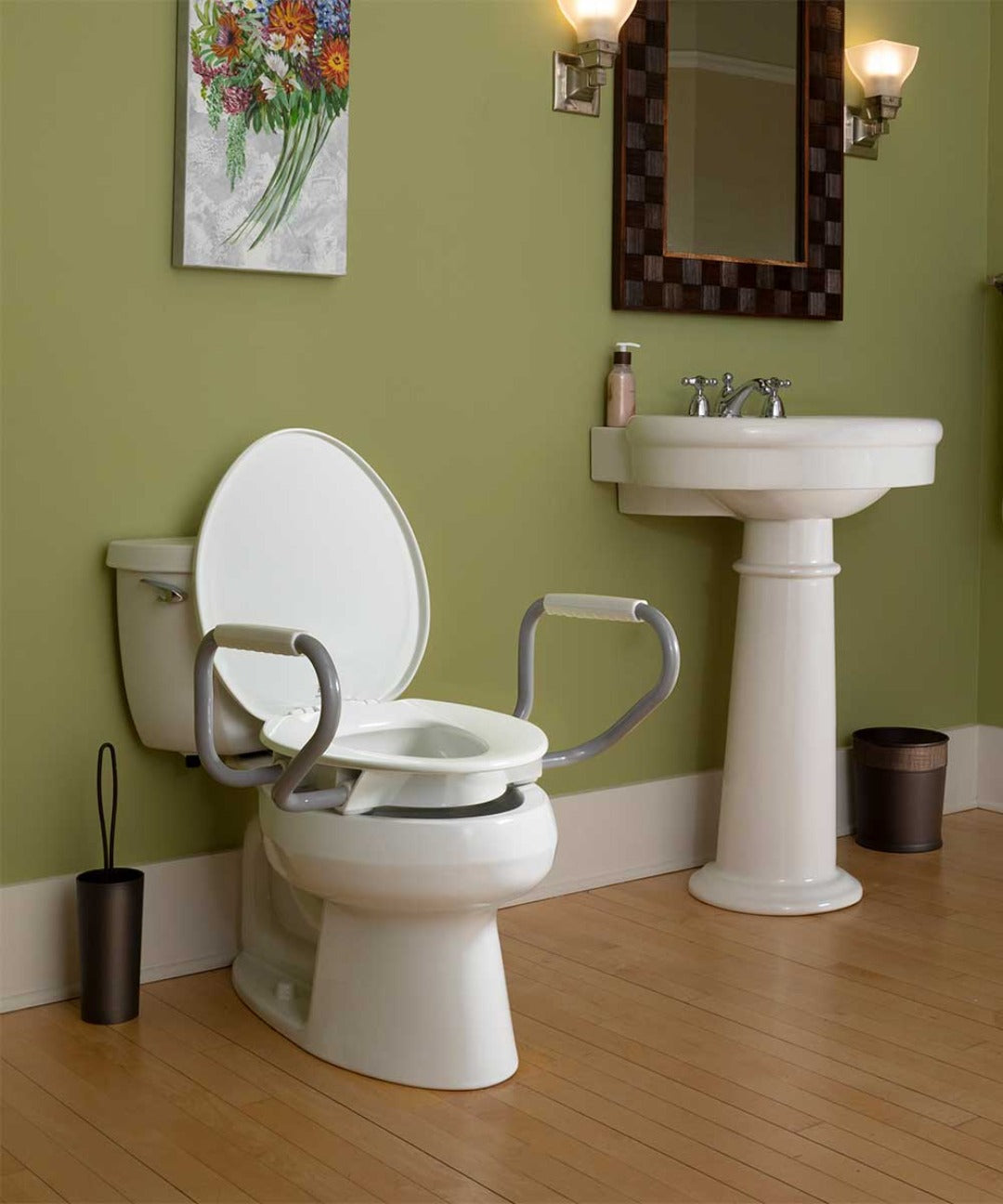 Bemis Clean Shield Elevated Toilet Seat with Support Arms - The Most Secure Fit - primehubstore.shop Toilet Safety Frames