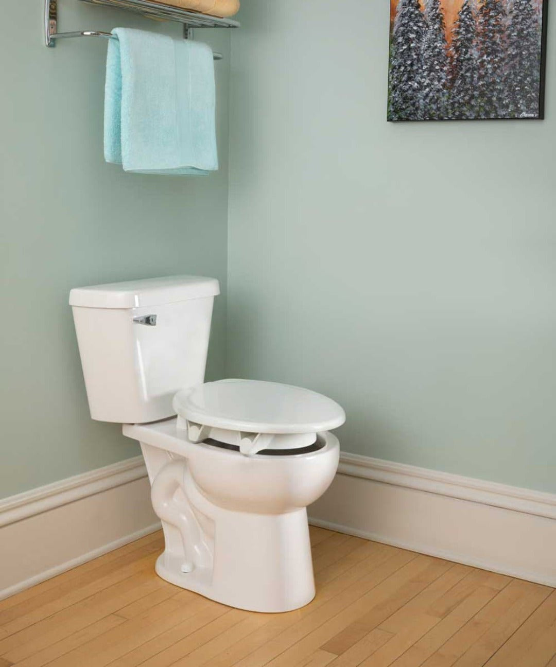 Bemis Clean Shield Elevated Toilet Seat with Support Arms - The Most Secure Fit - primehubstore.shop Toilet Safety Frames