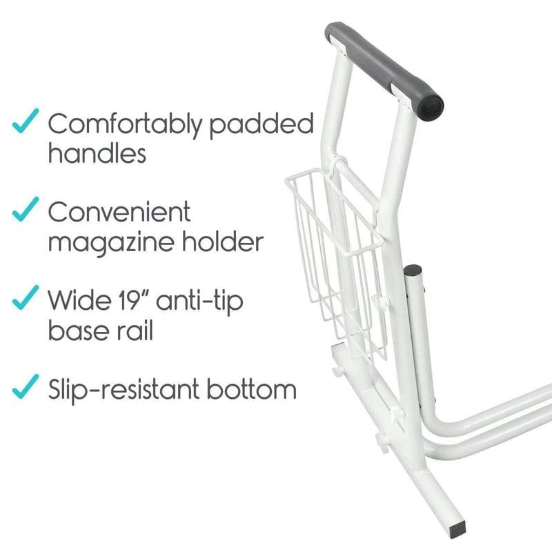Vive Health Adjustable Stand Alone Toilet Rail with Storage - primehubstore.shop Toilet Safety Frames