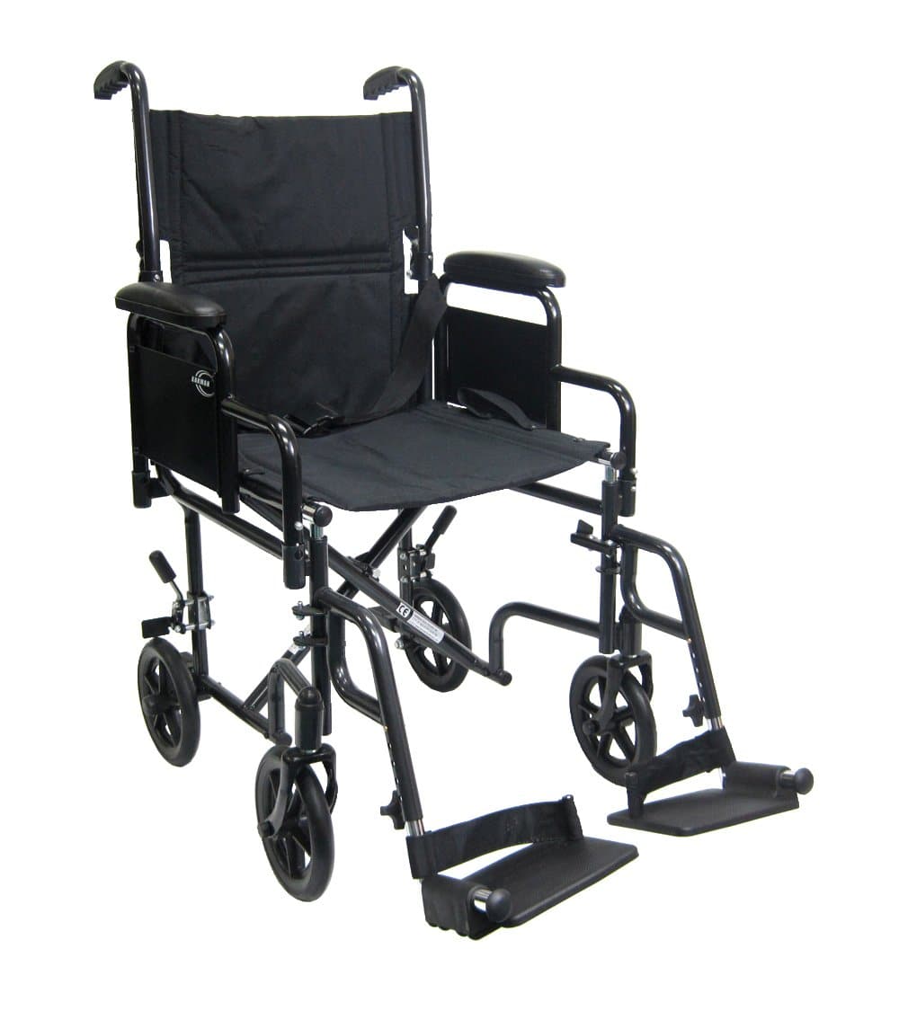 Karman Lightweight Folding Transport Wheelchair with Detachable Desk Arms - primehubstore.shop Transport Chairs