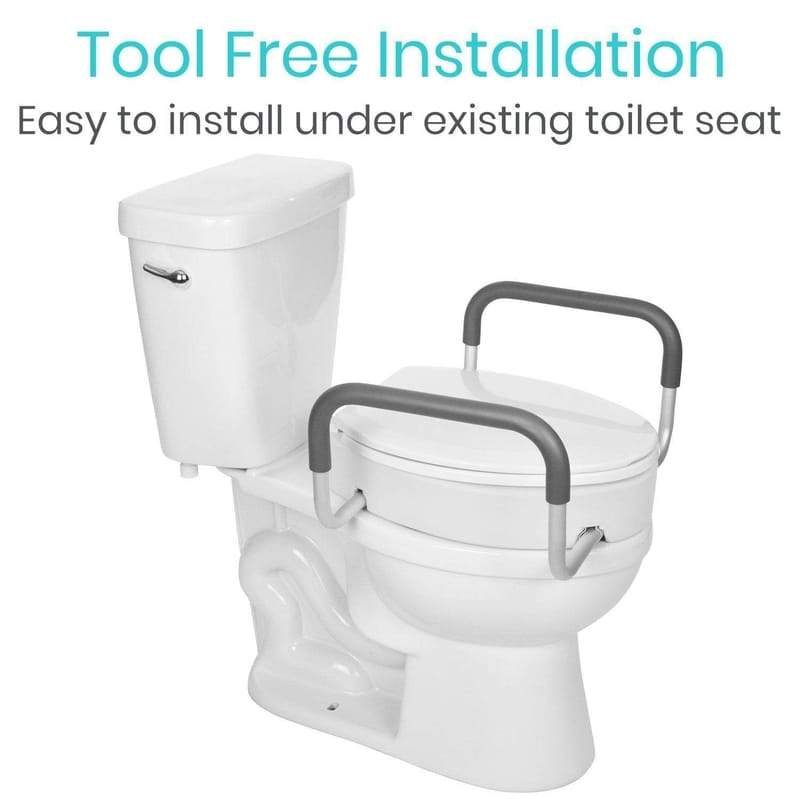 Vive Health Toilet Seat Riser with Arms - 3.5 Inch Riser - primehubstore.shop Toilet Seat Risers