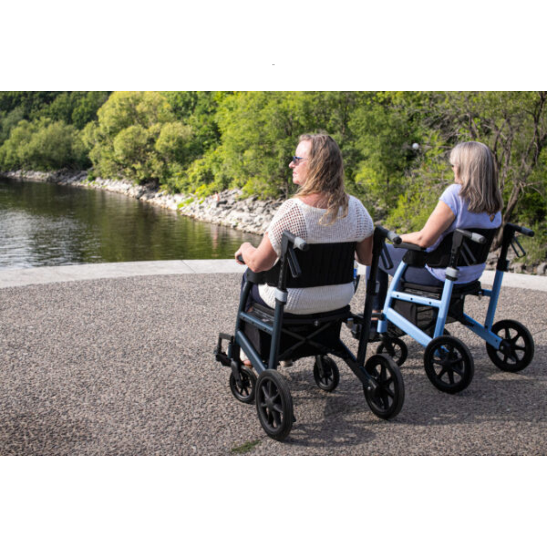 Triumph Prestige All-In-One Rollator - Hybrid Transport Chair Walker - primehubstore.shop Hybrid Transport Chair/Rollators