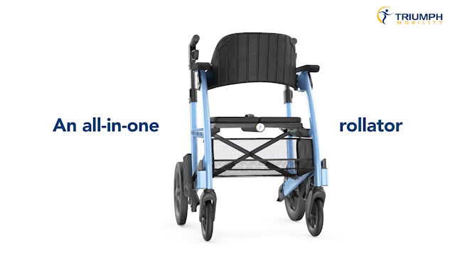 Triumph Prestige All-In-One Rollator - Hybrid Transport Chair Walker - primehubstore.shop Hybrid Transport Chair/Rollators